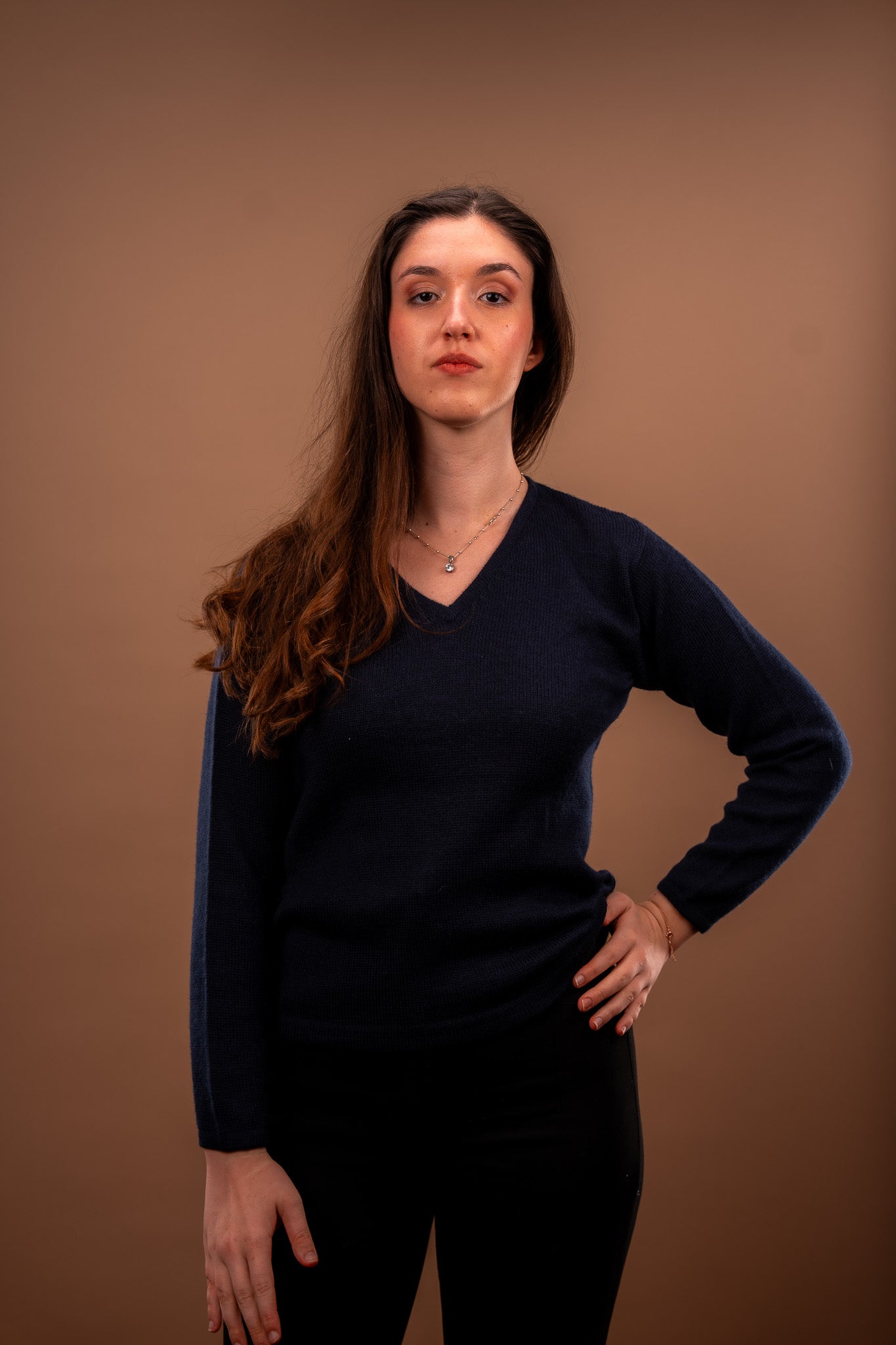 Pull col en v pour femme