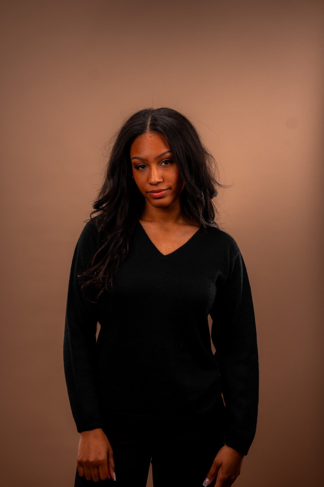 Pull col en v pour femme